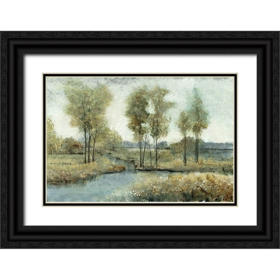 OToole, Tim 24x17 Black Ornate Wood Framed with Double Matting Museum Art Print Titled - Stream Side I