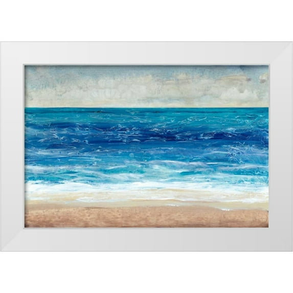 OToole, Tim 24x17 White Modern Wood Framed Museum Art Print Titled - Crashing Blue II