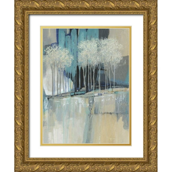 OToole, Tim 25x32 Gold Ornate Wood Framed with Double Matting Museum Art Print Titled - Whimsical Treeline II