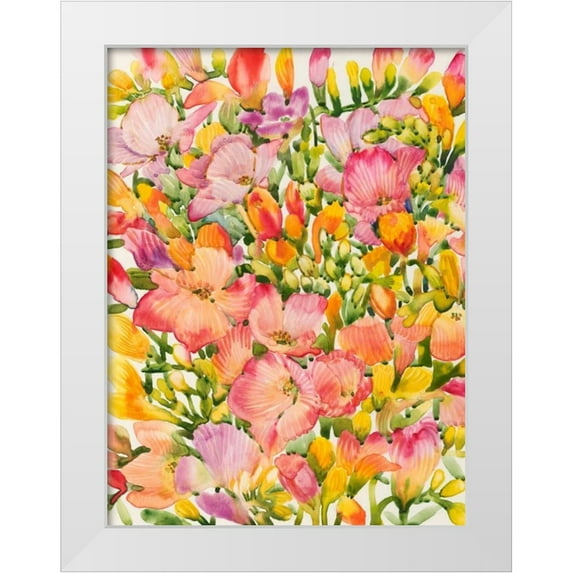OToole, Tim 25x32 White Modern Wood Framed Museum Art Print Titled - Wildflower Study II