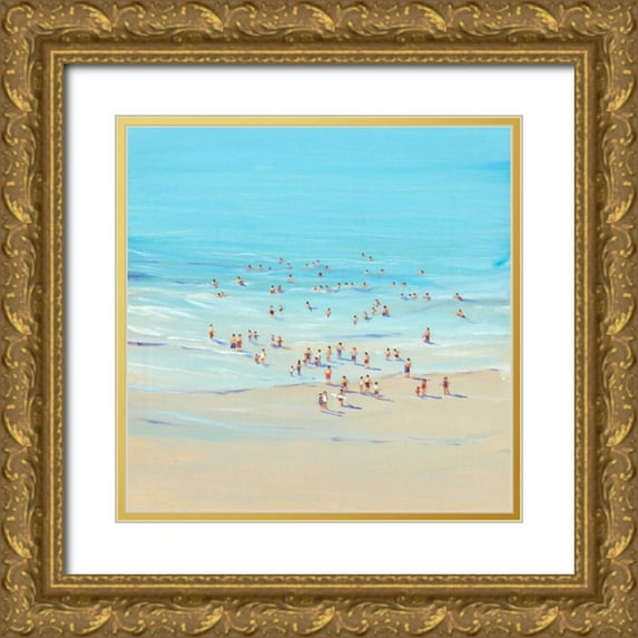OToole, Tim 26x26 Gold Ornate Wood Framed with Double Matting Museum Art Print Titled - Beach Day I