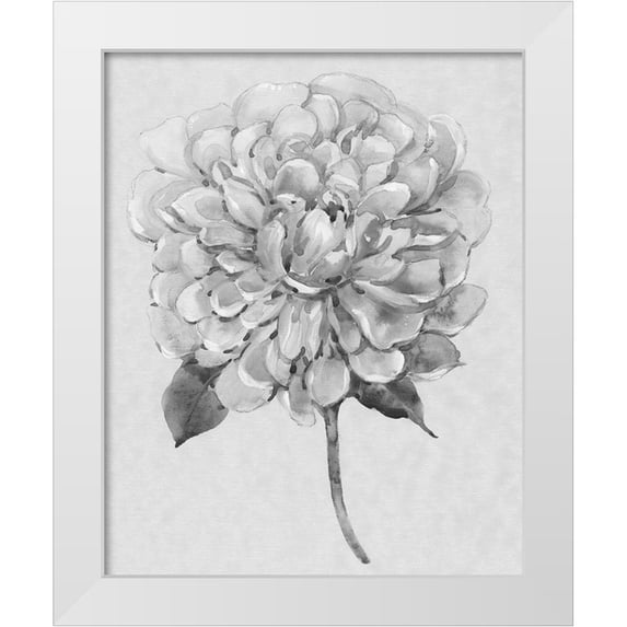 OToole, Tim 26x32 White Modern Wood Framed Museum Art Print Titled - Silvertone Floral I