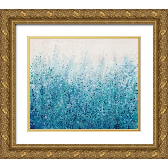 OToole, Tim 30x26 Gold Ornate Wood Framed with Double Matting Museum Art Print Titled - Misty Blues II