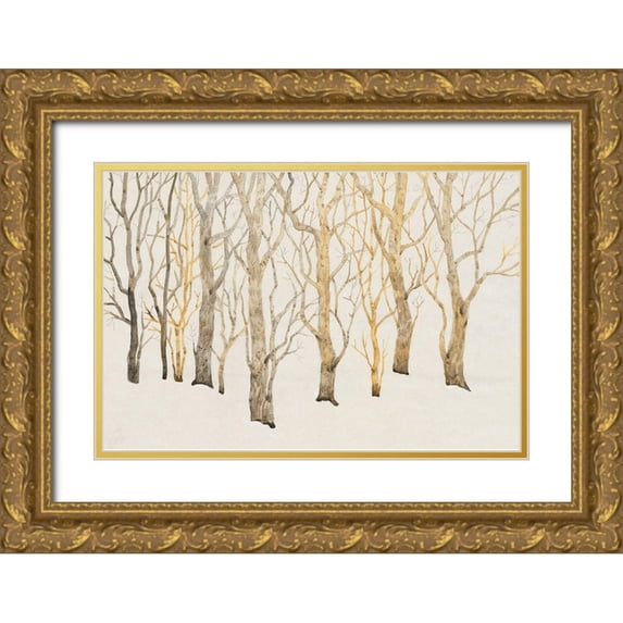 OToole, Tim 32x23 Gold Ornate Wood Framed with Double Matting Museum Art Print Titled - Bare Trees I
