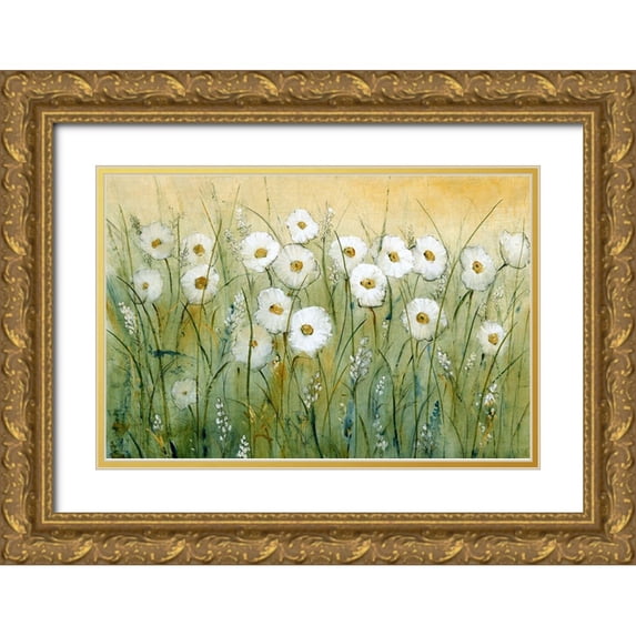 OToole, Tim 32x23 Gold Ornate Wood Framed with Double Matting Museum Art Print Titled - Daisy Spring I