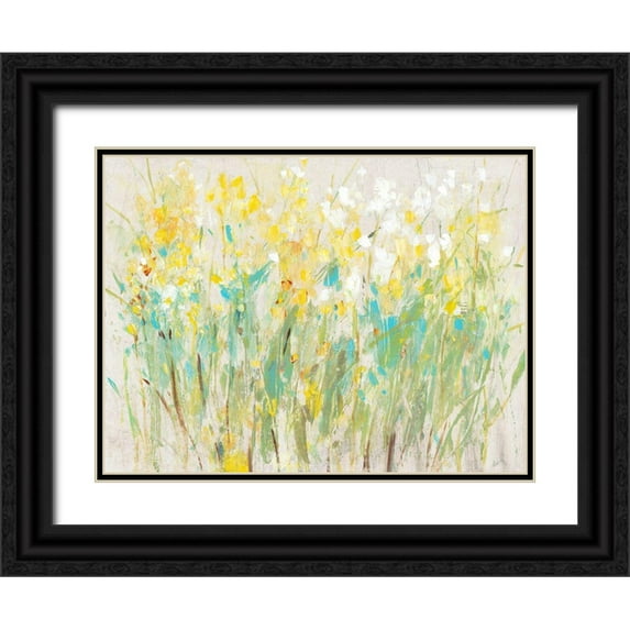 OToole, Tim 32x25 Black Ornate Wood Framed with Double Matting Museum Art Print Titled - Floral Cluster II