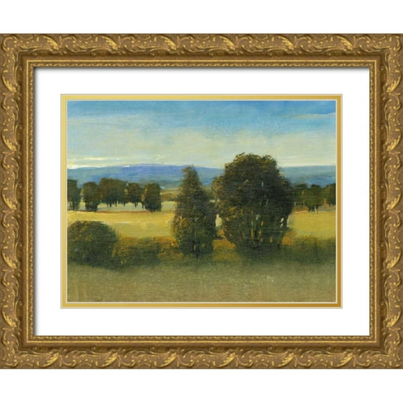 OToole, Tim 32x25 Gold Ornate Wood Framed with Double Matting Museum Art Print Titled - Verdant Meadow I