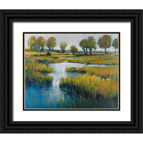 OToole, Tim 32x26 Black Ornate Wood Framed with Double Matting Museum Art Print Titled - Marshland View III