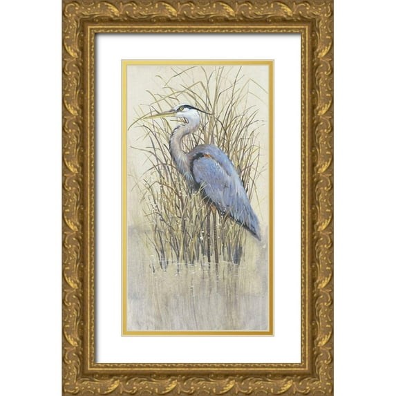 OToole, Tim 9x14 Gold Ornate Wood Framed with Double Matting Museum Art Print Titled - Wading II