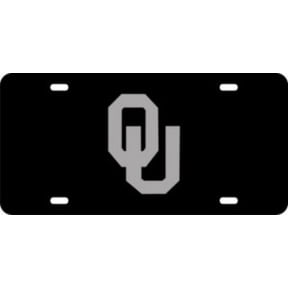 OU Sooners Black Laser License Plate