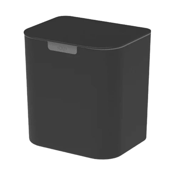 OU Wall-Mounted Bathroom Trash Can, 1.3 Gallon Self-Adhesive Hanging Trash Bin with with Lid & Removable Bag Ring, Space-saving Trash Can for Bathroom