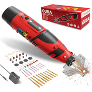 OUBA Cordless Chainsaw Sharpener with 12v Battery, with Electric Chainsaw Sharpener Tool with 54 PCS Sharpener Accessories, Chainsaw Chain Sharpener with Titanium Plated Diamond Bits
