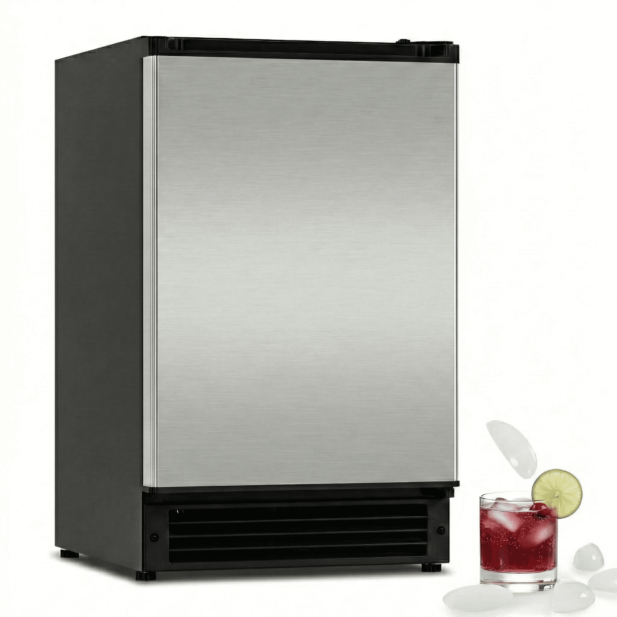OUBID 15"W Drainless Under Counter Ice Maker, 22 lbs Storage Bin, Crescent Ice, Built-In/Freestanding Ice Maker, No Drain Required, ETL Certified, for Residential & Commercial Use