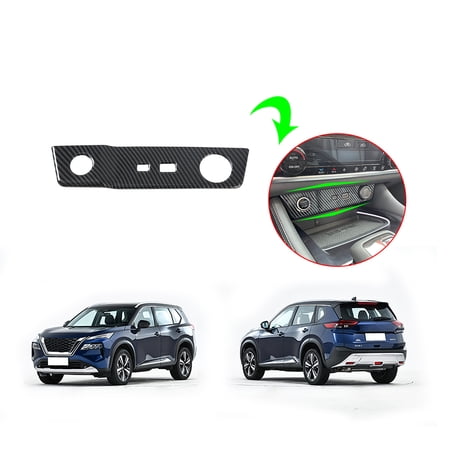 OUBOLUN ABS Imitate Carbon Fiber 1Pcs/Set Cigarette Lighter Panel Cover Trims For Nissan Rogue X-Trail X Trail T33 2021 2022 Car Interior Decoration