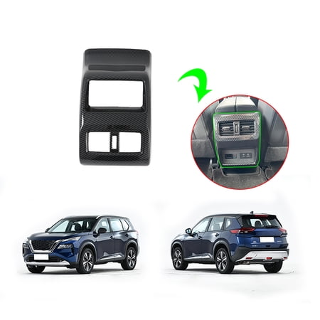 OUBOLUN ABS Imitate Carbon Fiber 1Pcs/Set Rear Air Vent Cover Outlet Trims For Nissan Rogue X-Trail X Trail T33 2021 2022 Interior Decorative Sticker