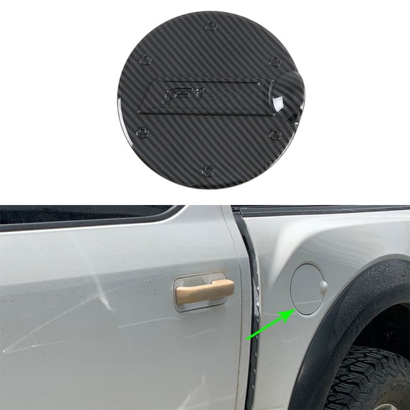 OUBOLUN ABS Plastic Imitate Carbon Fiber 1 Pcs/Set Gas Petrol Tank Cover Fuel Oil Tank Frame For Ford F-150 Raptor 2015-2020 Car Exterior Decoration