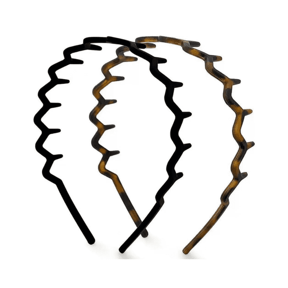 OUCLEYE 2PCS Leopard Print Hair Band for Women, No Headache Teeth Wave Headband, Anti-slip Hair Clips for Volume Hair, Fashion Hair Accessories for Daily Commute