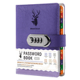 thumbnail image 1 of OUCLEYE B6 Password Book with Combination Lock, PU Leather Password Keeper Organizer, A-Z Alphabetical Index Website Address Login Notebook, Telephone Number Record Journal for Home Office Use, 1 of 11