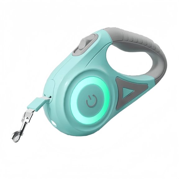 OUCLEYE Retractable Dog Leash with Light, 10/16Ft Length, One-Button Lock, Night Safety Light, Soft Grip Handle for All Dog Breeds, Multiple Colors