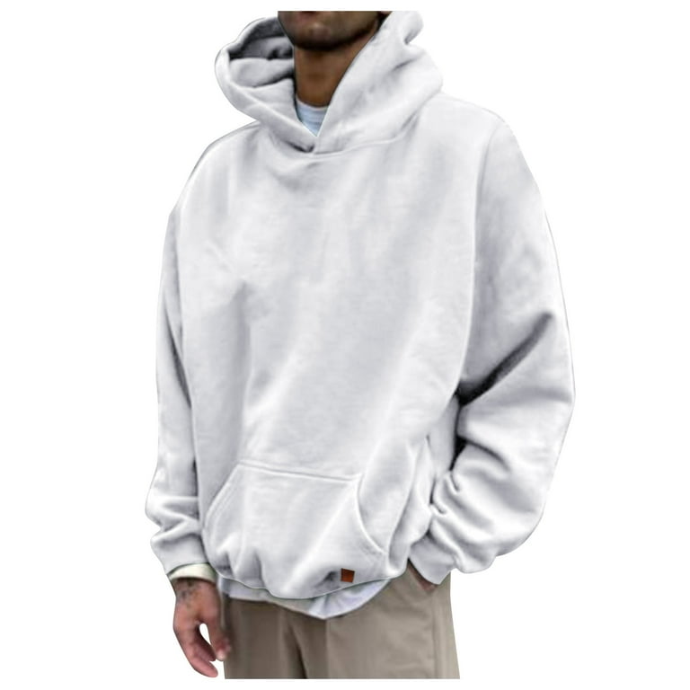 OUDET Hoodies For Men Baggy Fashion Pullover Casual Sweatshirt Solid Color Loungewear Walmart