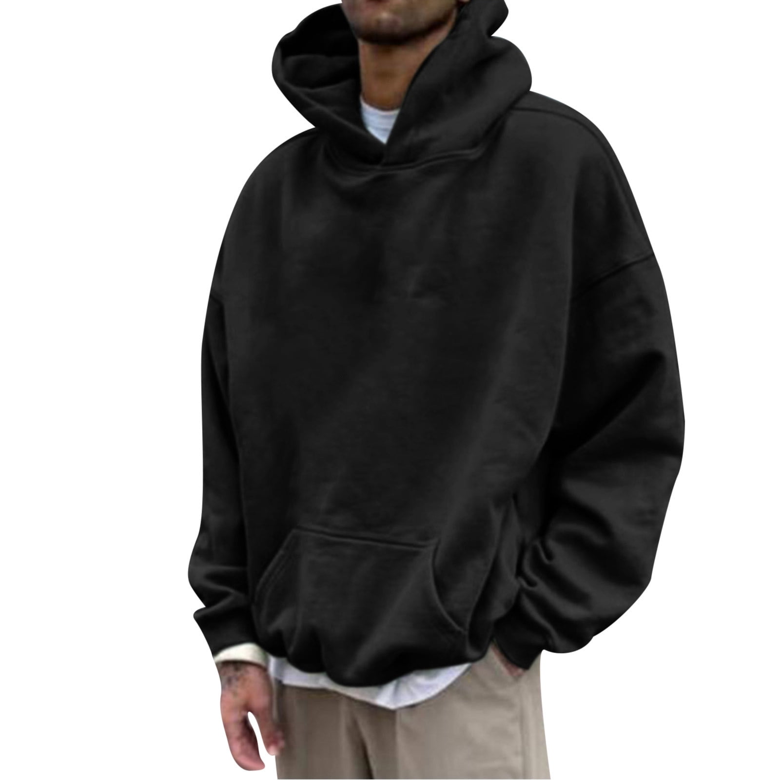 OUDET Hoodies For Men Casual Aesthetic Graphic Pullover Printed Mens Sweater