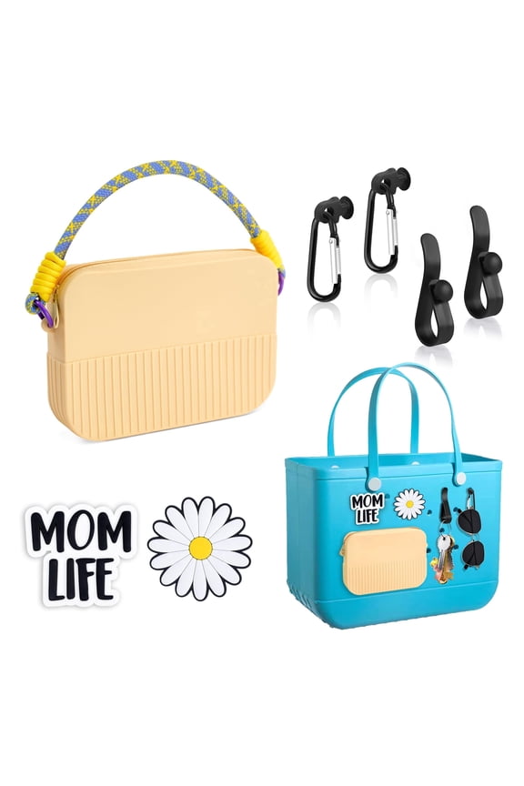 Silicone Phone Holder for All Size Bogg Bag, Beach Accessories Compatible with iPhone & Android, with Carabiners, Key Hooks & Charms