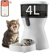 OUDOSPRS Automatic Cat Feeders 2.4G WiFi, Automatic Dog Food Dispenser, Timed Pet Feeder with 10S Dining Voice Record, 20 Cups/4L Smart Pet Feeder, Auto Pet Feeder for Cats and Small Dogs