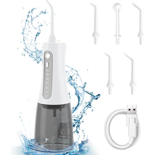 OUDOSPRS Cordless Water Flosser, 300ml Dental Oral Irrigator for Home