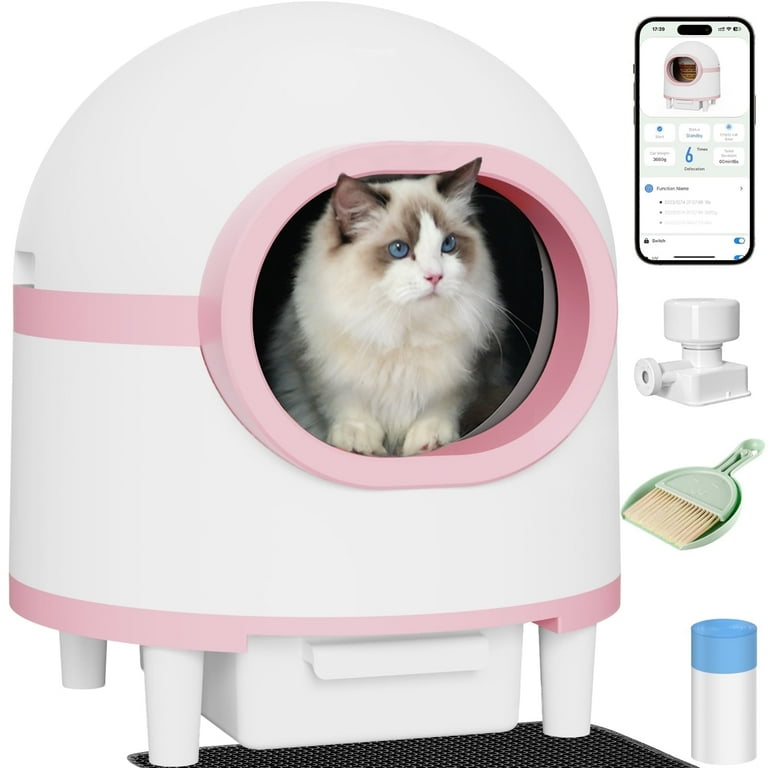 OUDOSPRS Auto Multi-Cat Litter Box, APP Control, Odor Removal
