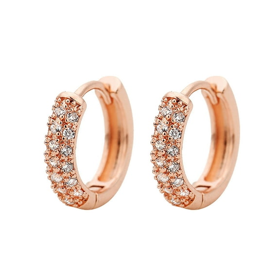 OUEPLLOZ Clearance 14K Gold Plated Over 925 Sterling Silver Huggie Hoop Earrings for Women, 15Mm Lightweight Small Hoop Earrings Cubic Zirconia Hoop Earrings Huggie Earrings for Women(F,One Size)