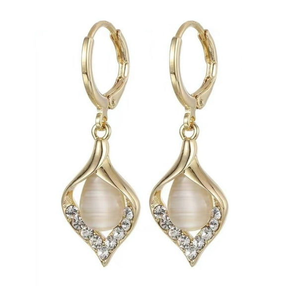 OUEPLLOZ Clearance 925 Sterling Silver Pearl Drop Earrings for Women Trendy Gold Hypoallergenic Dangle Earrings Wedding Earrings Jewelry for Brides(White,One Size)