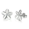 thumbnail image 1 of OUEPLLOZ Clearance Flower Stud Earrings 925 Sterling Silver Plumeria Earrings Womens Cute Cherry Blossom Stud Christmas Birthday Jewelry(Silver,One Size), 1 of 6