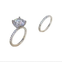 OUEPLLOZ Clearance Gold Birthstone Rings For Women Non Tarnish Trendy Stackable Gold Rings Gold Jewelry For Women Gift Initial Ring(Silver,8)