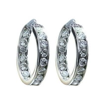 OUEPLLOZ Clearance Gold Hoop Earrings 14K Gold Silver 5A  Diamond Cubic Zirconia Hoop Huggie Earrings Cartilage Hypoallergenic Hoop Cuff Earrings for Men Women(Silver,One Size)