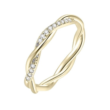 OUEPLLOZ Clearance Silver Birthstone Rings For Women Diamond Cubic Zirconia Ring Promise Rings For Couples Mothers Birthday Gift For Mom Dainty(Gold,9)