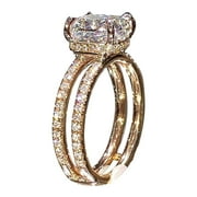 OUEPLLOZ Clearance Silver Birthstone Rings For Women Non Tarnish Trendy Stackable Gold Rings Dainty Stackable Engagement Wedding Promise RingsGold,8