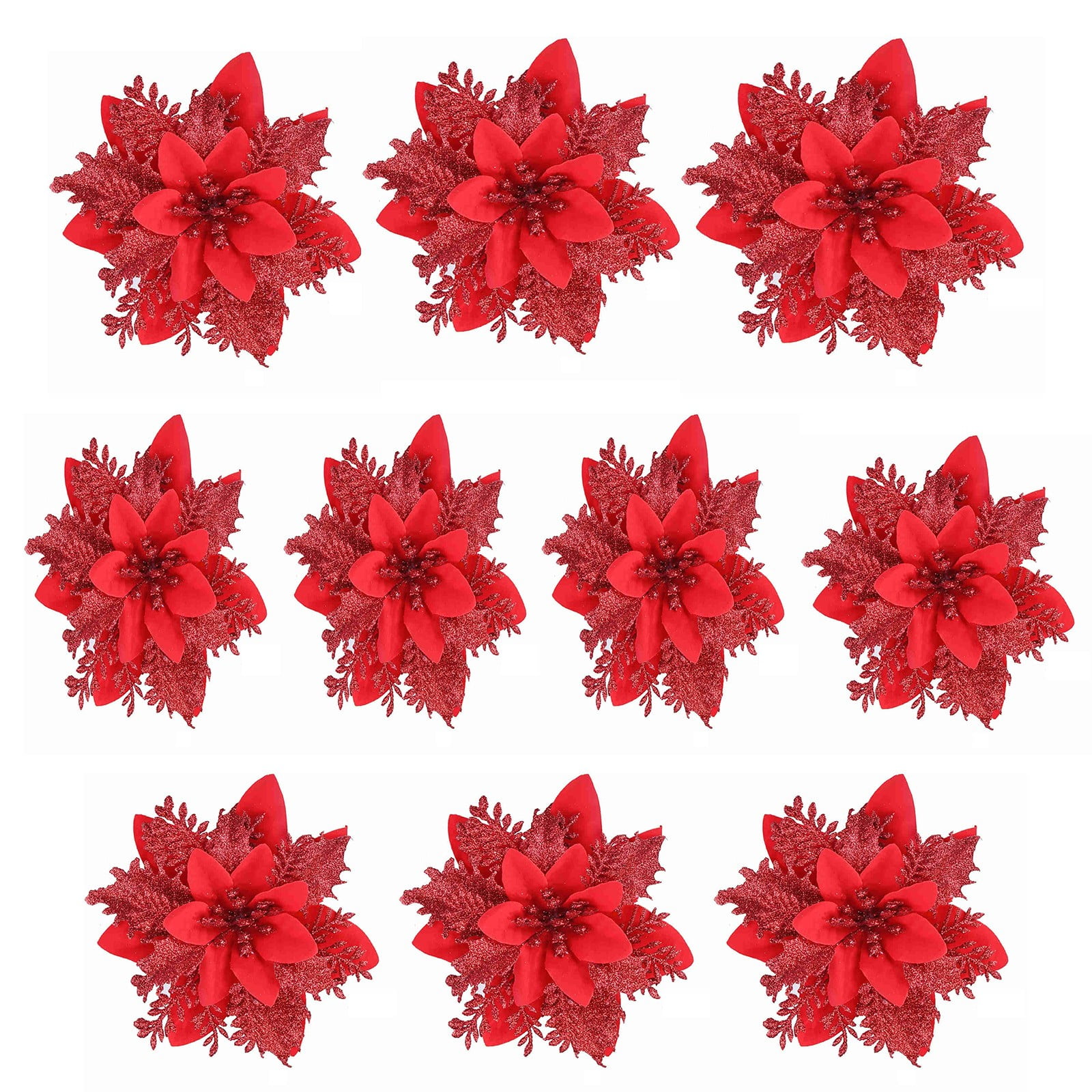 OUEYXIO Artificial flowers 10 Pcs/bag Christmas Artificial Flower