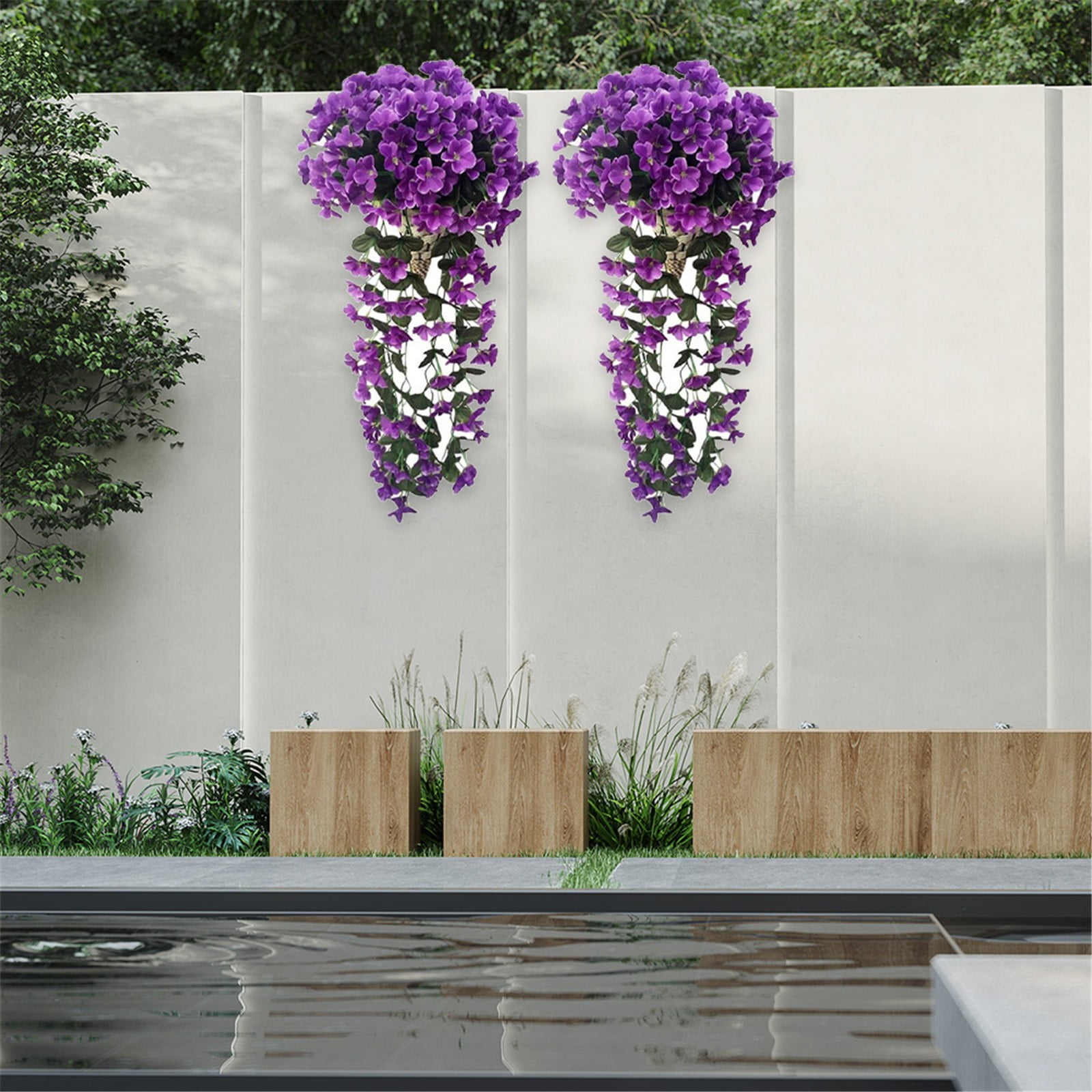 OUEYXIO Artificial flowers Artificial Hanging Flowers for Outdoor 2