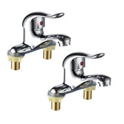 OUEYXIO Faucet Hardware Bathroom Double Couplet Basin Sink Faucet Countertop Mixer Tap 2PCS, Clearance sale! (As Show)