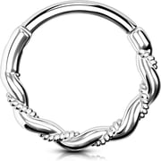 OUFER 16G Helix Earring Tragus Hoop Earring 316L Stainless Steel Nose Hoop Cartilage Earring Hoop Septum Ring Daith Earrings Body Piercing 6mm