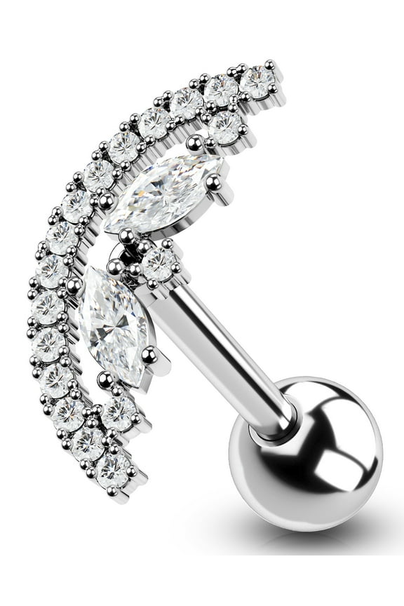 16G Helix Piercing Jewelry, 316L Surgical Steel Cartilage Earrings Stud, Clear CZ Tragus Earrings, Conch Lobe Piercing Jewelry for Women Men