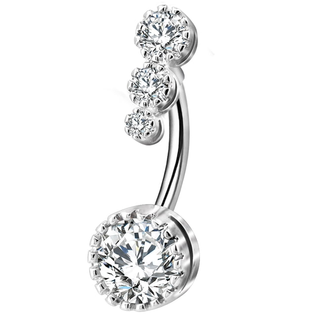 Piercing Ombelico In Titanio OUFER – Barre 14G Con Ciondolo Dangle, Lunghezze 10-16 Mm, Ipoallergenico