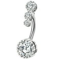 thumbnail image 1 of OUFER 316L Surgical Steel Belly Button Rings Round Clear CZ Belly Rings Navel Rings Belly Piercing Body Piercing Jewelry-14mm bar Length, 1 of 3