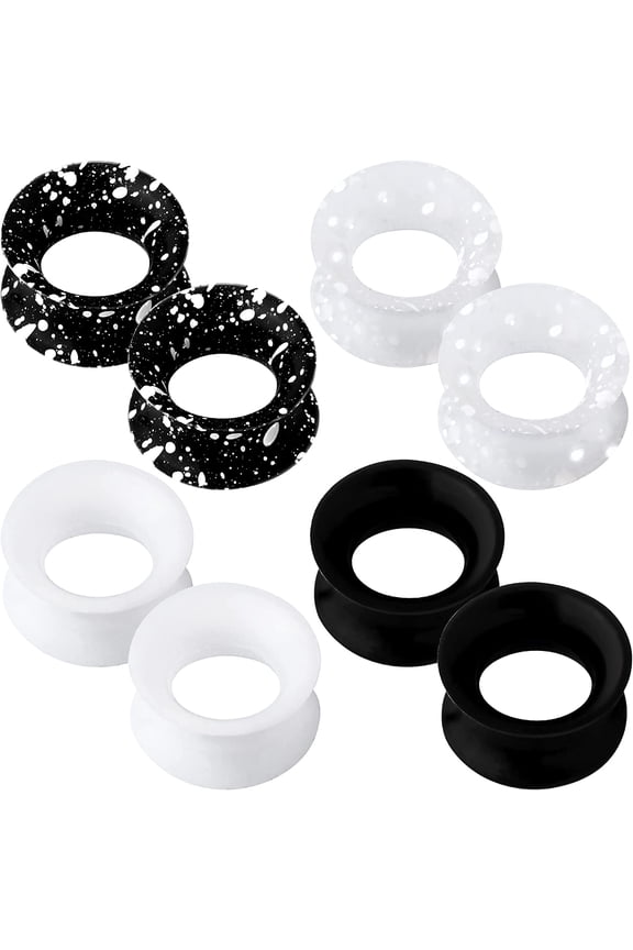 8PCS Silicone Ear Gauges Flexible Ear Tunnels Plugs Stretchers Expander Double Flared Flesh Ear Piercing Jewelry for Women Men(11mm)