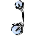 thumbnail image 1 of OUFER Claw Belly Button Rings 14G Surgical Steel Navel Piercing Jewelry Dragon Claws Holding Natural Stone Navel Belly Ring, 1 of 3