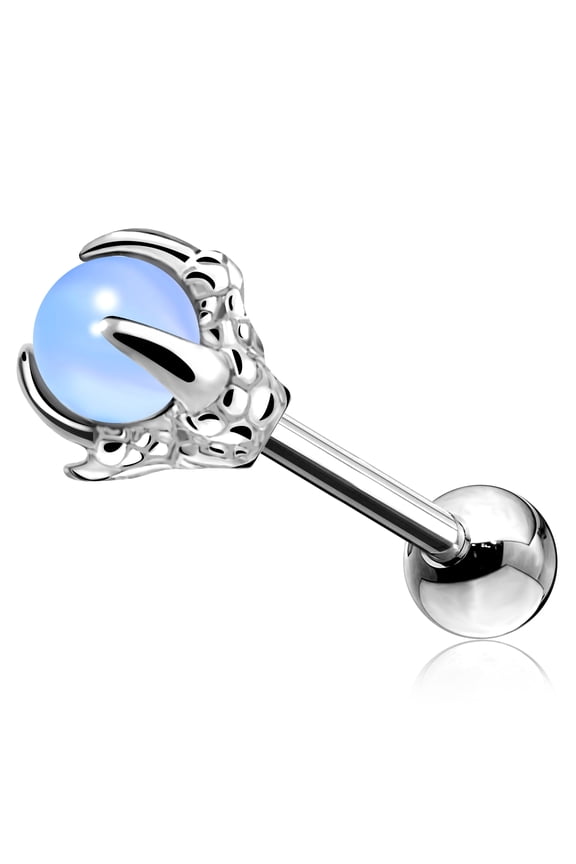 Claw Helix Studs 316L Surgical Steel Tragus Earrings Dragon Claws Holding Natural Gem Cartilage Earing Ear Body Piercing Jewelry Helix Earrings Piercing