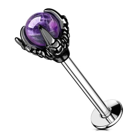 OUFER Dragon Claw Tragus Earring 16G Helix Earrings 316L Stainless Steel Lip Stud Labret Piercing Jewelry Conch Earring 8MM
