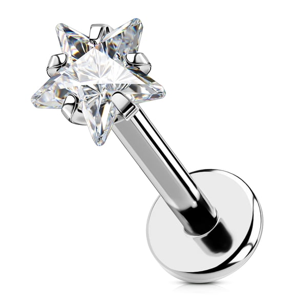 OUFER Flat Back Earring 16G Helix Studs Threadless Push in Labret Medusa Piercing Studs Cartilage Helix Tragus Piercing Jewellery 8mm for Women Men