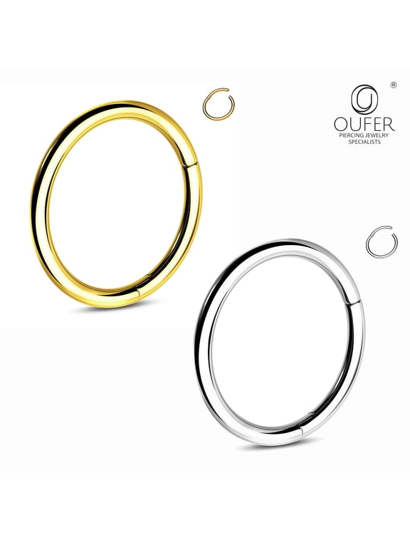 Titanium Earrings Gold Plated Silver 18G Clicker Nose Helix Cartilage Lobe Daith Piercing