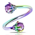 thumbnail image 1 of OUFER Twist Helix Earring 316L Stainless Steel Dragon Claw with Amethyst Center 16G Twist Lip Labret Cartilage Upper Lobe Piercing Jewelry, 1 of 3